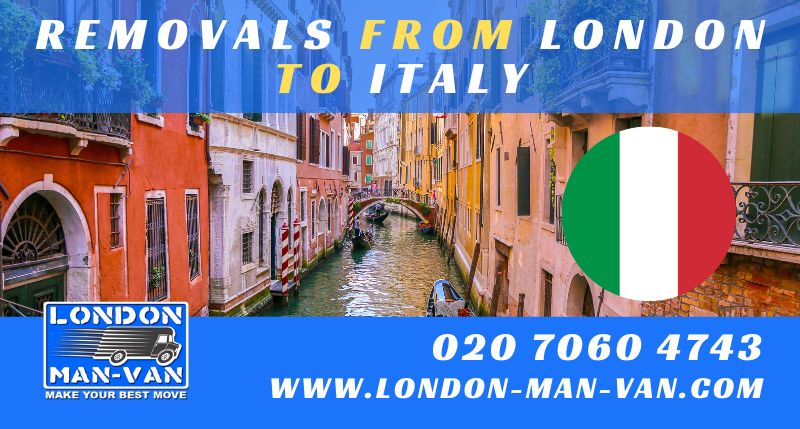 Regular removals from London to Italy